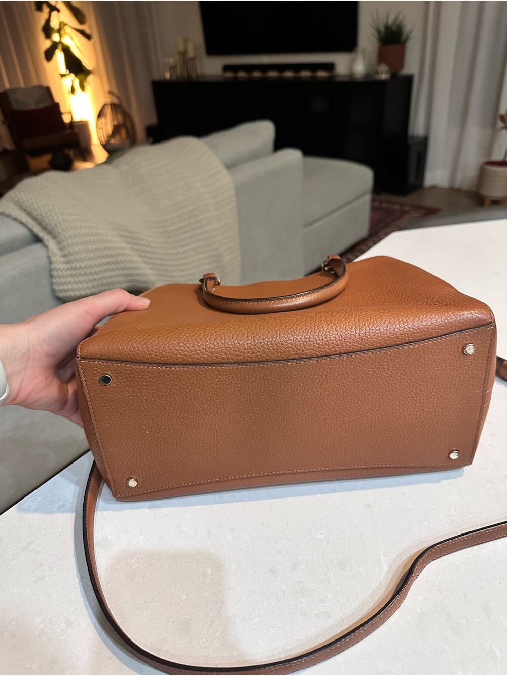 Kate Spade Leila Medium Triple Compartment Satchel crossbody Bag (Warm ginger) - Picture 9 of 9